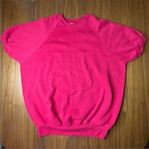 Vintage Unisex Red Lee Short Sleeve Mid weight Cotton sweater - XL